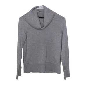 Talbots Women's‎ Sweater Cowl Neck Wool Blend Knit Silver Metallic Size Small